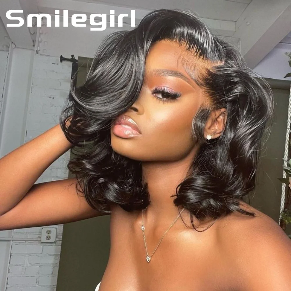 

13x6 HD Lace Frontal Wigs Short Bob Body Wave Human Hair Wig 250 Density Pre Plucked Brazilian 100% Human Hair Wig For Women