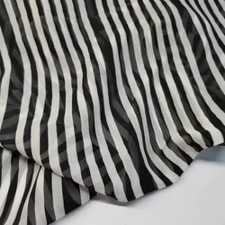 8 Momme Pure Silk Chiffon Stripe Fabric Width 135cm Soft Dress Scarf DIY Sewing Material