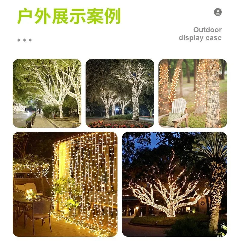 Solar LED Light String Fairy Light impermeabile Outdoor 32M/22M/12M Garland Street Lamp festone festa di natale per la decorazione del giardino