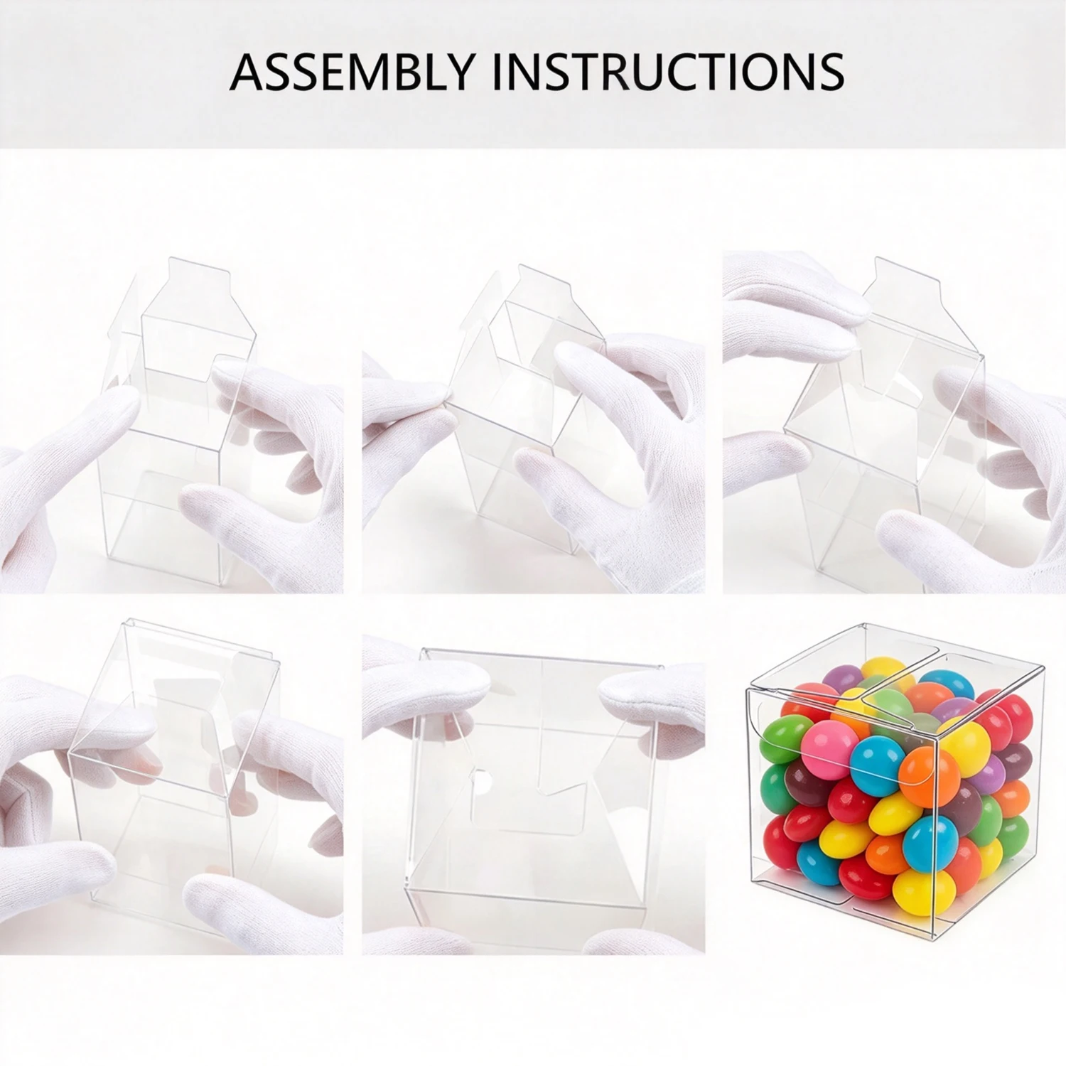 10-50Pcs Square Clear PVC Fold - Event Party Box 评论和价格