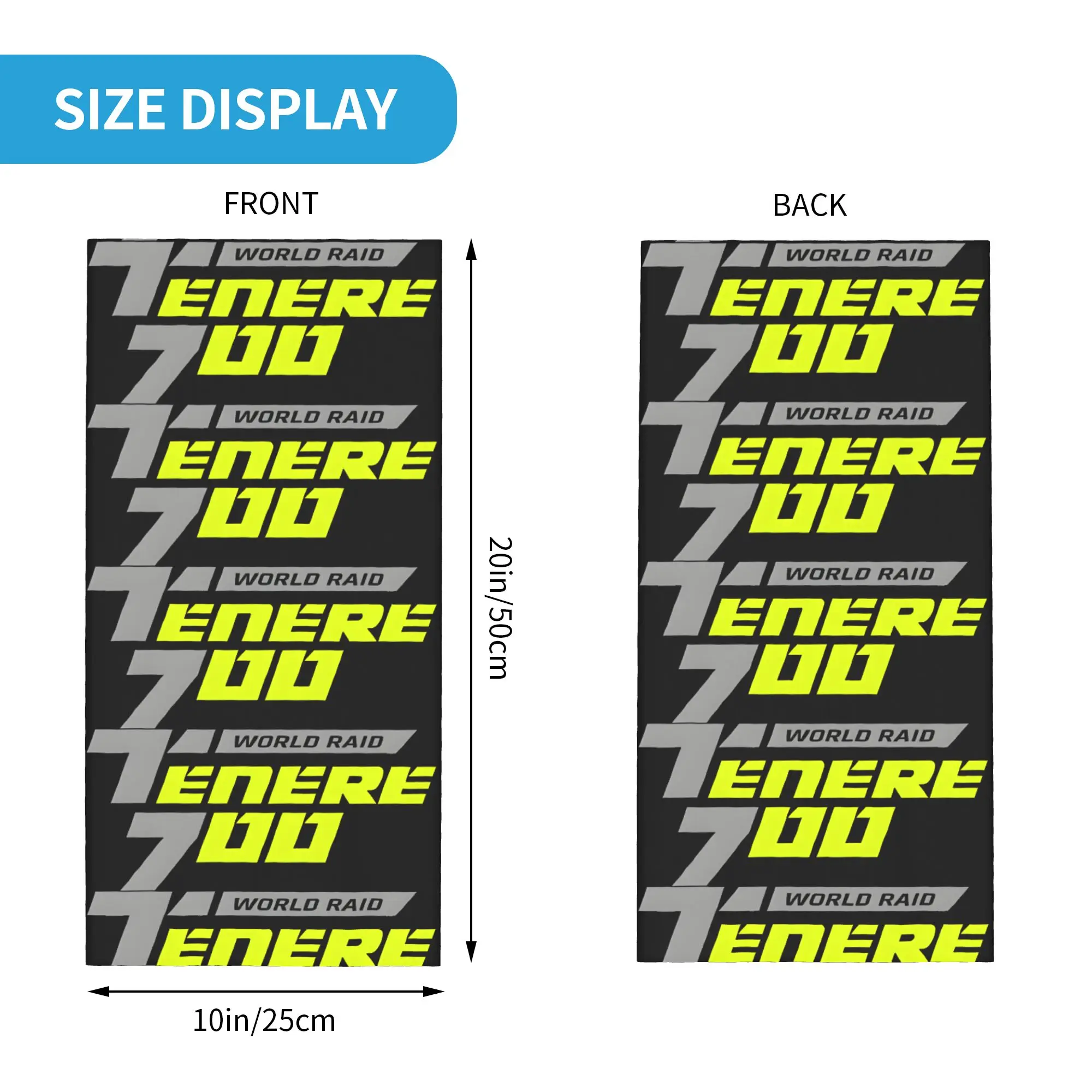Tenere 700 Logo Gray Yellow WR Bandana Gaiter Club Tenere  Face Mask  Multi-use  Adult All Season  Neckerchief
