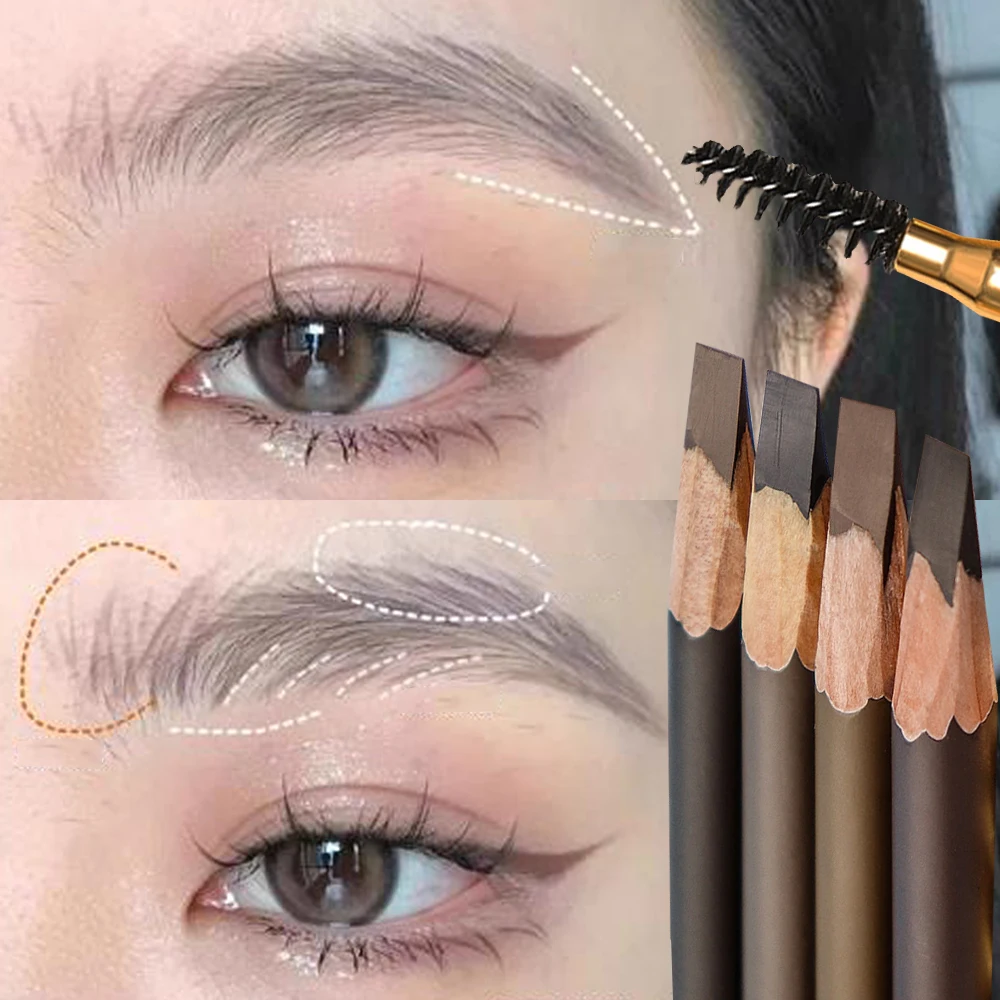 4color Wild Eyebrow Pencil Waterproof Microblading Eyebrow Pen Tint Tattoo Natural Long Lasting Brow Pen Enhancers Cosmetic Tool