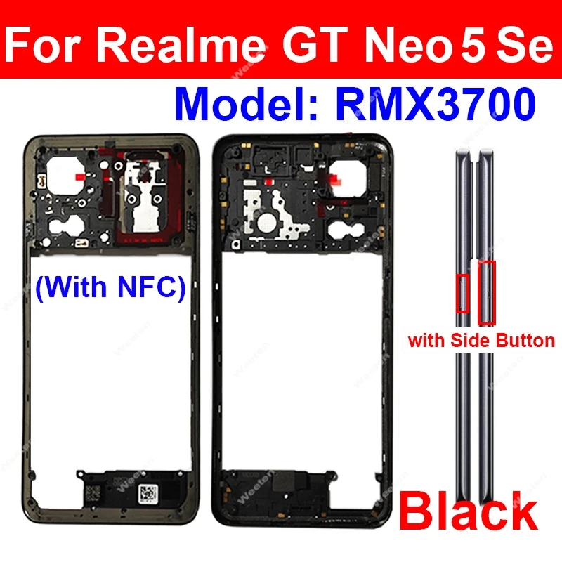 For Realme GT Neo 5 GT Neo 5Se GT3 Middle Housing Frame with Side