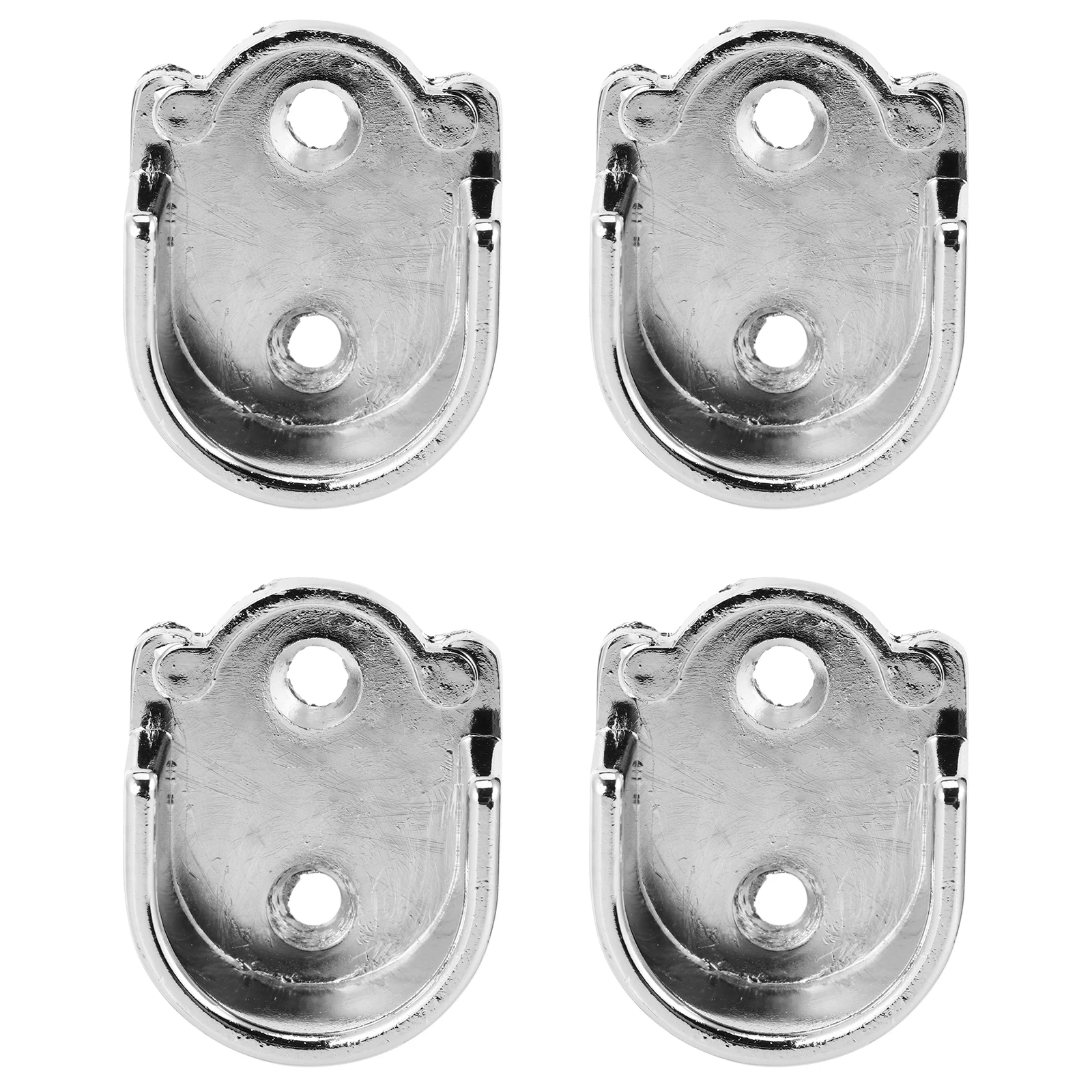 

4pcs Zinc Alloy U Shaped Rod Socket Closet Wardrobe Shower Curtain Support Silver Universal Wall Mount Fits Various Walls Bath
