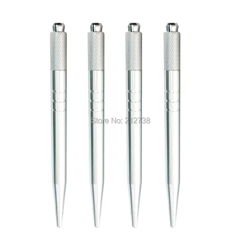 5 Pcs Tattoo Microblading Pen  Silver Color Tebori Pen Manual Tattoo Pen Machine for Permanent Makeup Pen Eyebrow