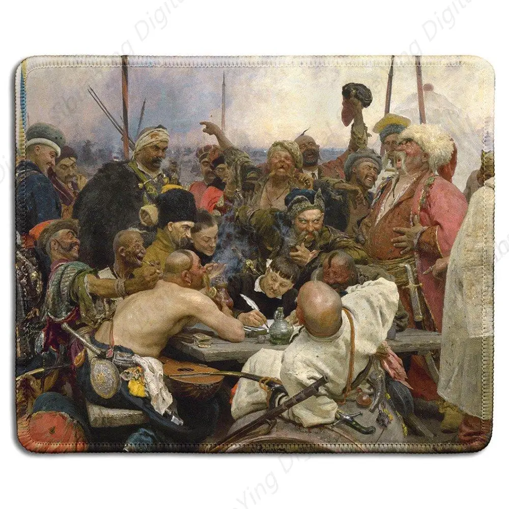 

Artistic Rubber Mouse Pad Famous Zaporizhzhia Cossacks Respond To Sudan's Art Paintings Durable Anti Slip Mouse Pad 25*30cm