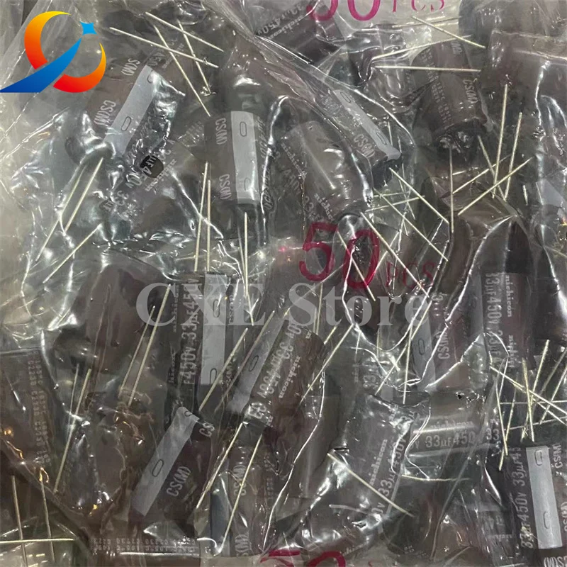 

5 шт. CS 450V33UF объем 16X25 мм UCS2W330MHD электролитические конденсаторы Nichicon 33 мкФ 450 В новый