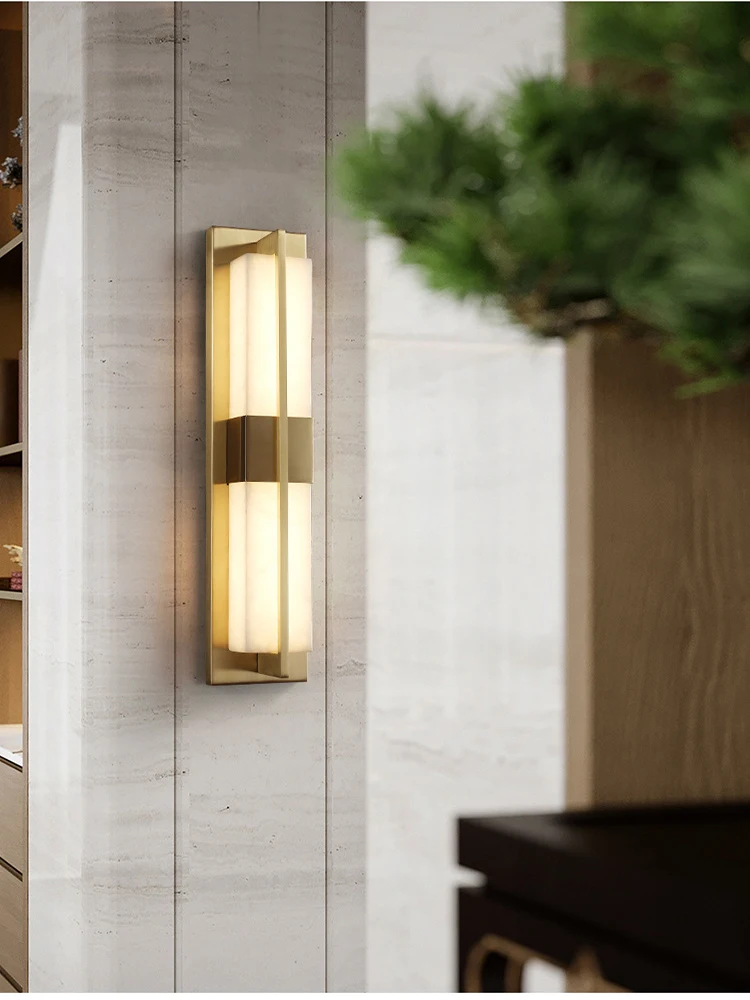 aipaite LED modern wall sconce square marble bronze Suitable for: living room TV backdrop and home decoration