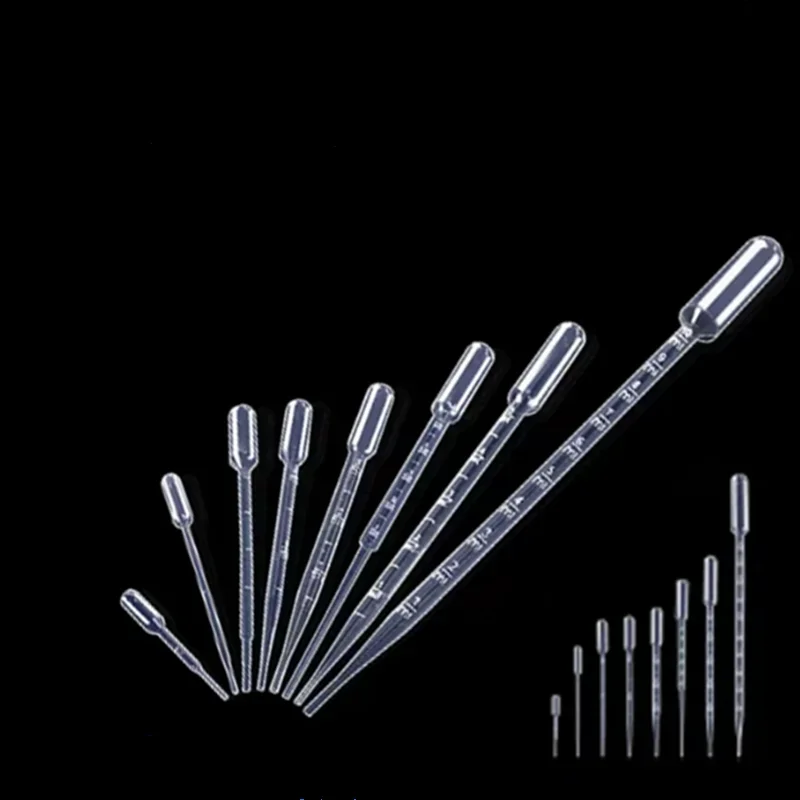 500pcs 1000pcs 2000pcs 0.2ml 0.5ml 1ml 2ml 3ml 5ml Transparent Plastic Pasteur Pipette Disposable Essential Oil Dropper