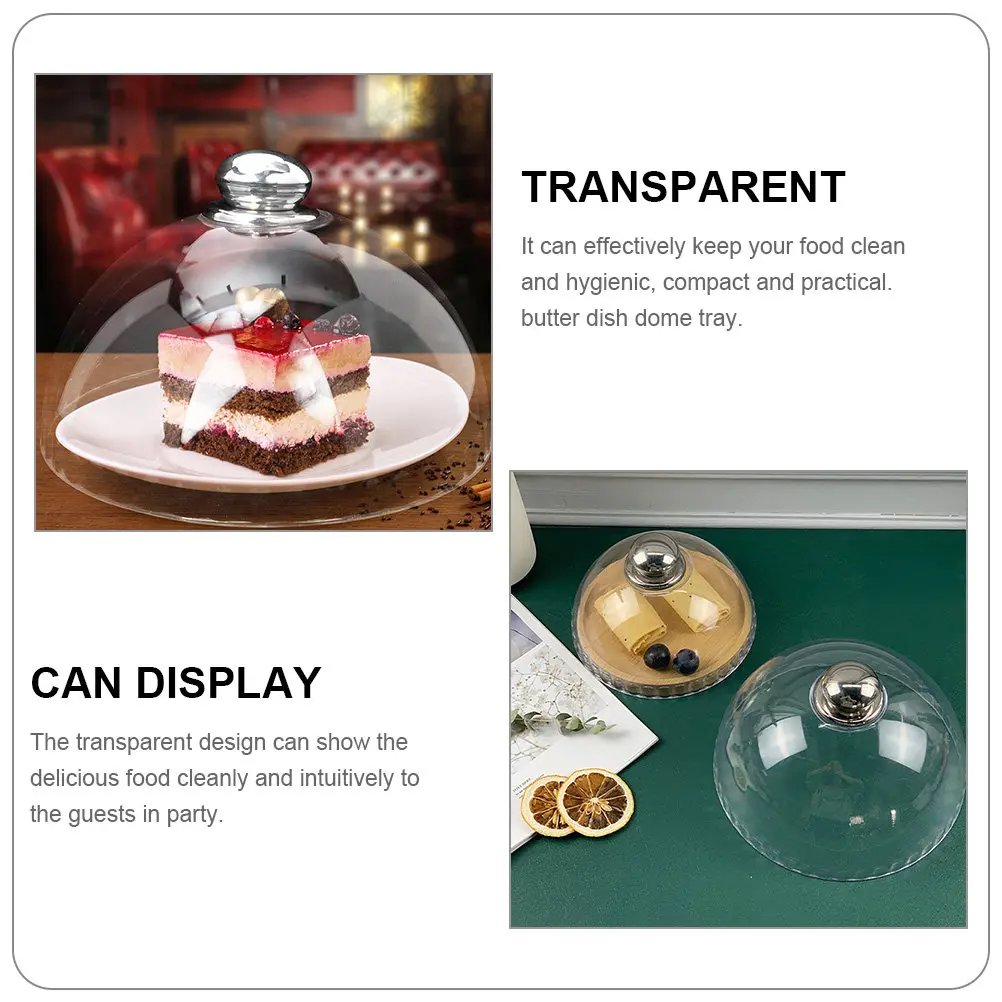 Clear Reusable Plastic Cake Dome Covers – 2pcs Food Preservation & Display Dome, Dust and Fly Proof