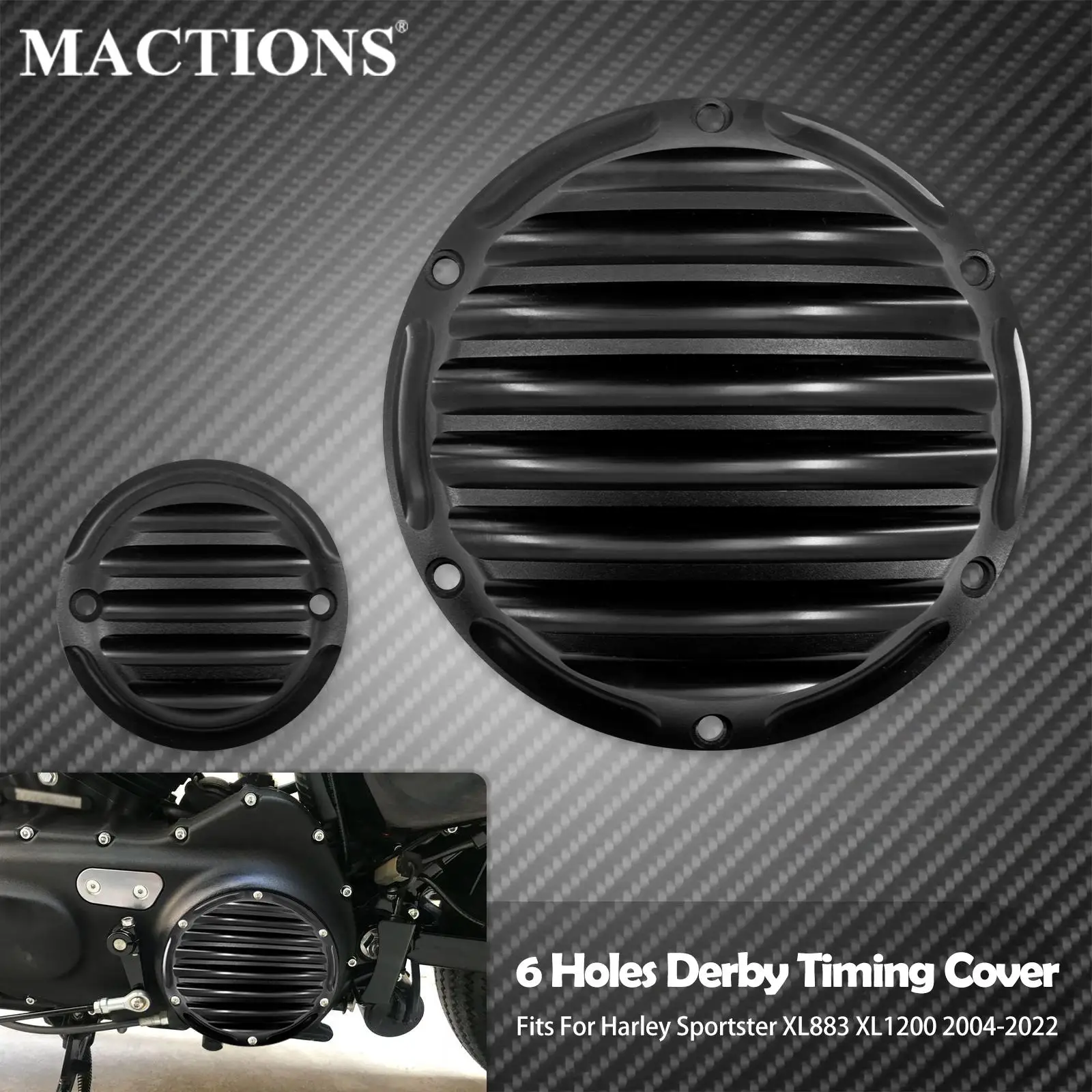 Motorcycle 6 Holes Derby Timing Timer Cover Set For Harley Sportster XL 883 1200  72  48 Nightster Custom Roadster Iron 2004-23