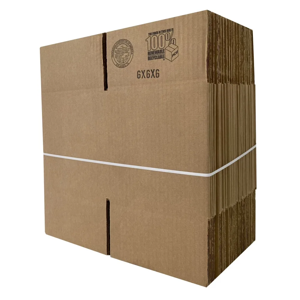 25 Pack 6x6x6 Inches Corrugated Cardboard Box Small Shipping Cube Boxes for Mailing Packing Moving Storage view 6