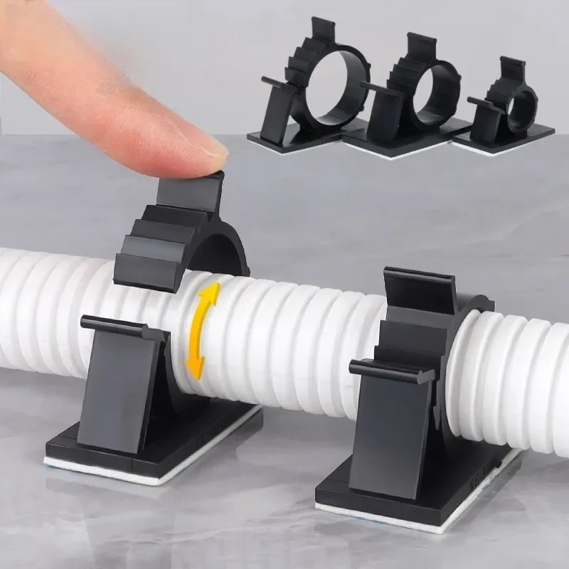 5PCS Adjustable Cable Organizer Clips Self-Adhesive Wire Management Holder Car PC TV Charging Wire  Winder Desktop Line Clamp
