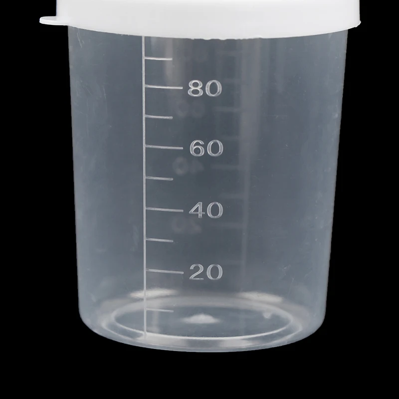 Capacity 50ml/100ml Measuring Cup With Cap Multipurpose Sealed Graduated Laboratory Transparent Plastic Cup Samples Cups