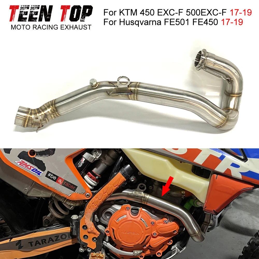 Motorcycle Exhaust Elbow For KTM 250/400/450 EXC 450 SX/SXS/XC Offroad Bike Exhaust Stainless Connect Tube 525 EXC 2004-2007