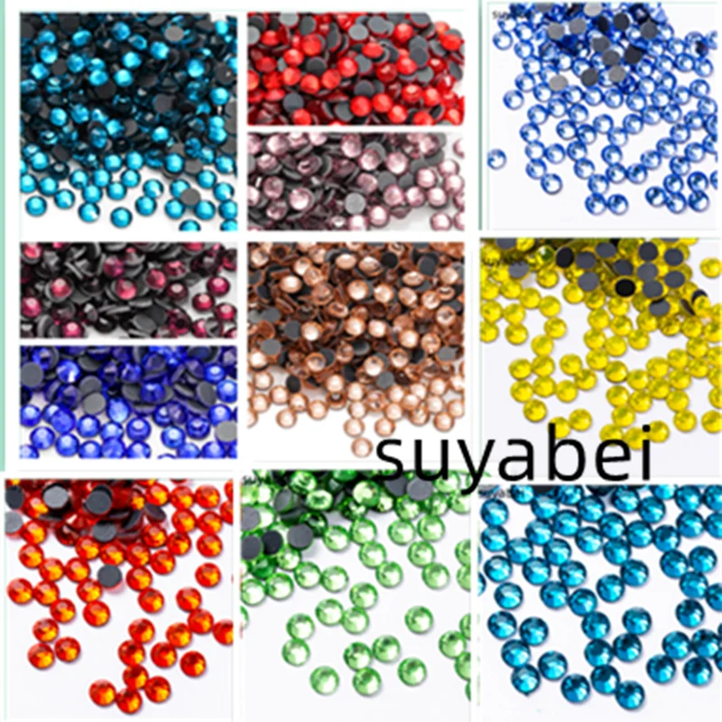 6 pz/lotto scollatura Hot Fix strass motivo cristallo strass strass ferro sul trasferimento applique patch per maglione