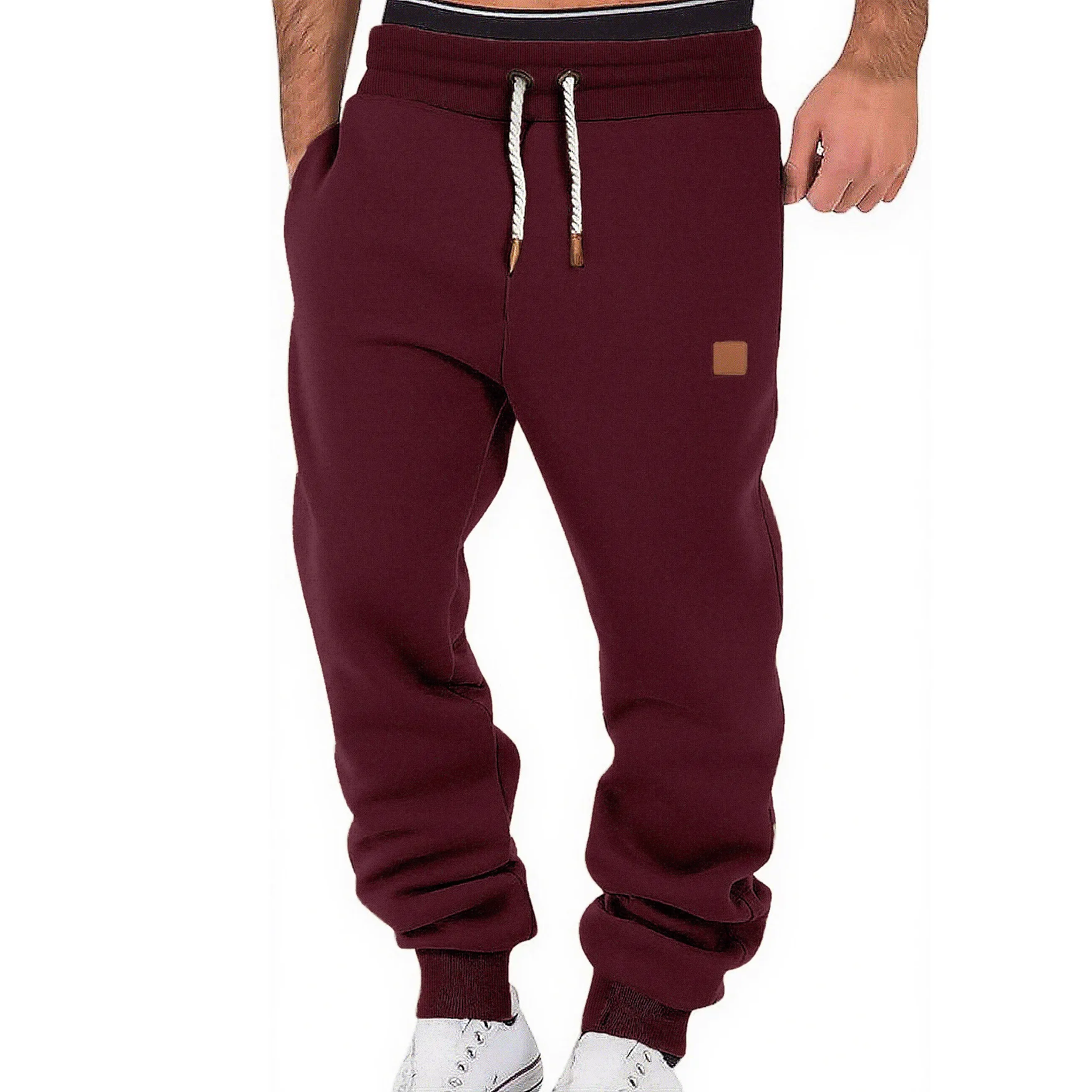 Men's Trendy  Color Sporty Casual Sweatpants Loose Cuffed Long Pants Cross-Border Fashionable Autumn Spring Wear