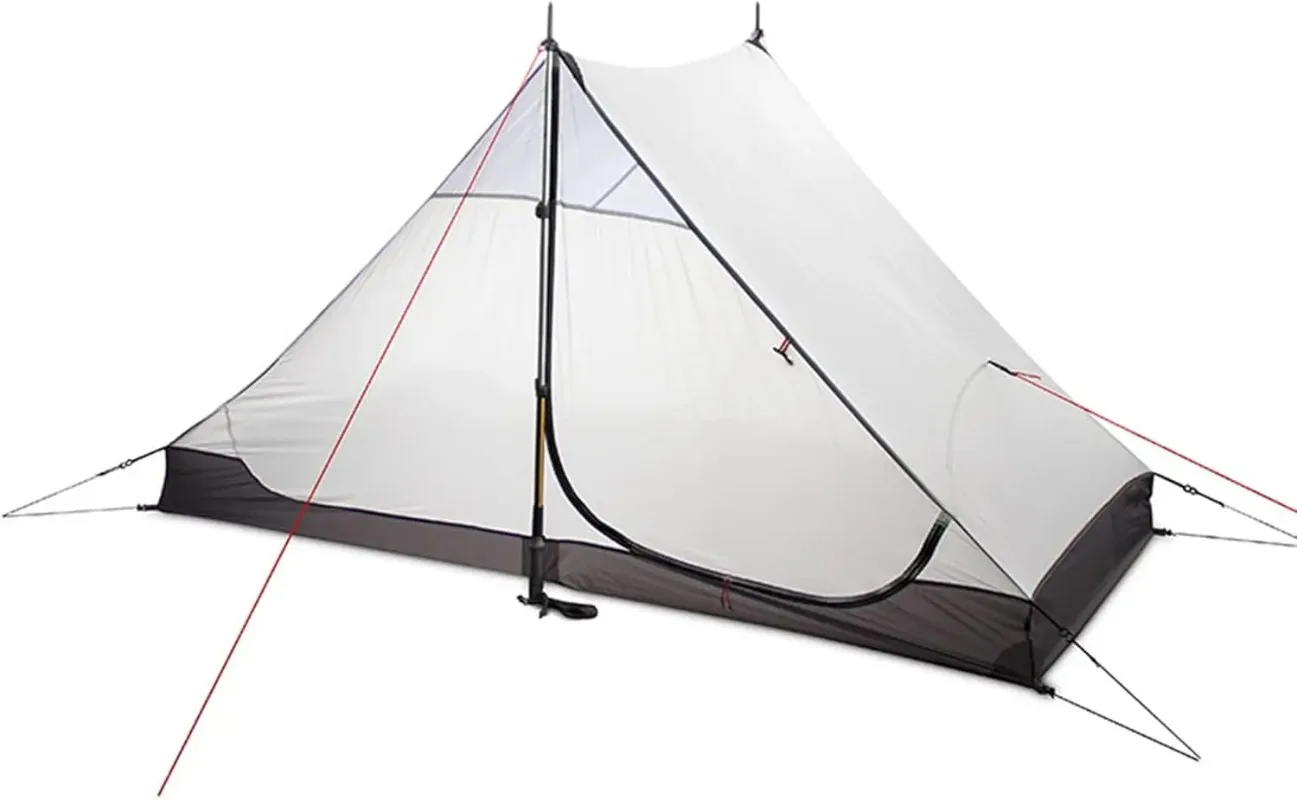 Lanshan 2 Person Tent Hiking Ultralight Camping Tent Professional 15D Silnylon Rodless Trekking Pole Tent Waterproof Backpacking