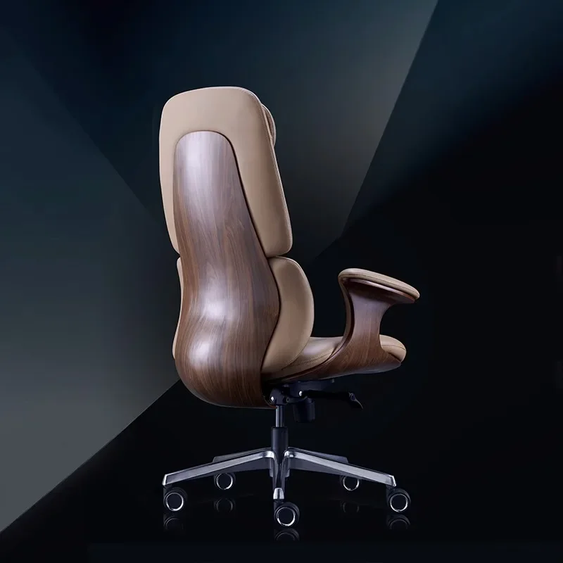 Luxury Modern Executive Boss Chair High Back Leather Ergonomic Swivel Adjustable Headrest Office Chair
