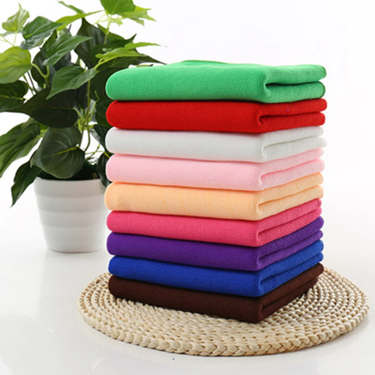 

5Pcs Premium Microfiber Cleaning Cloth 30x70cm Lint Free Auto Waxing Towel Green Car Wash Towel Car Wash Drying Towels