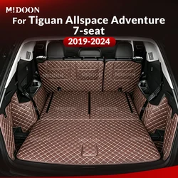 Auto Full Coverage Trunk Mat For VW Tiguan Allspace Adventure 7-seat 2019-2024 Car Boot Cover Pad Interior Protector Accessories