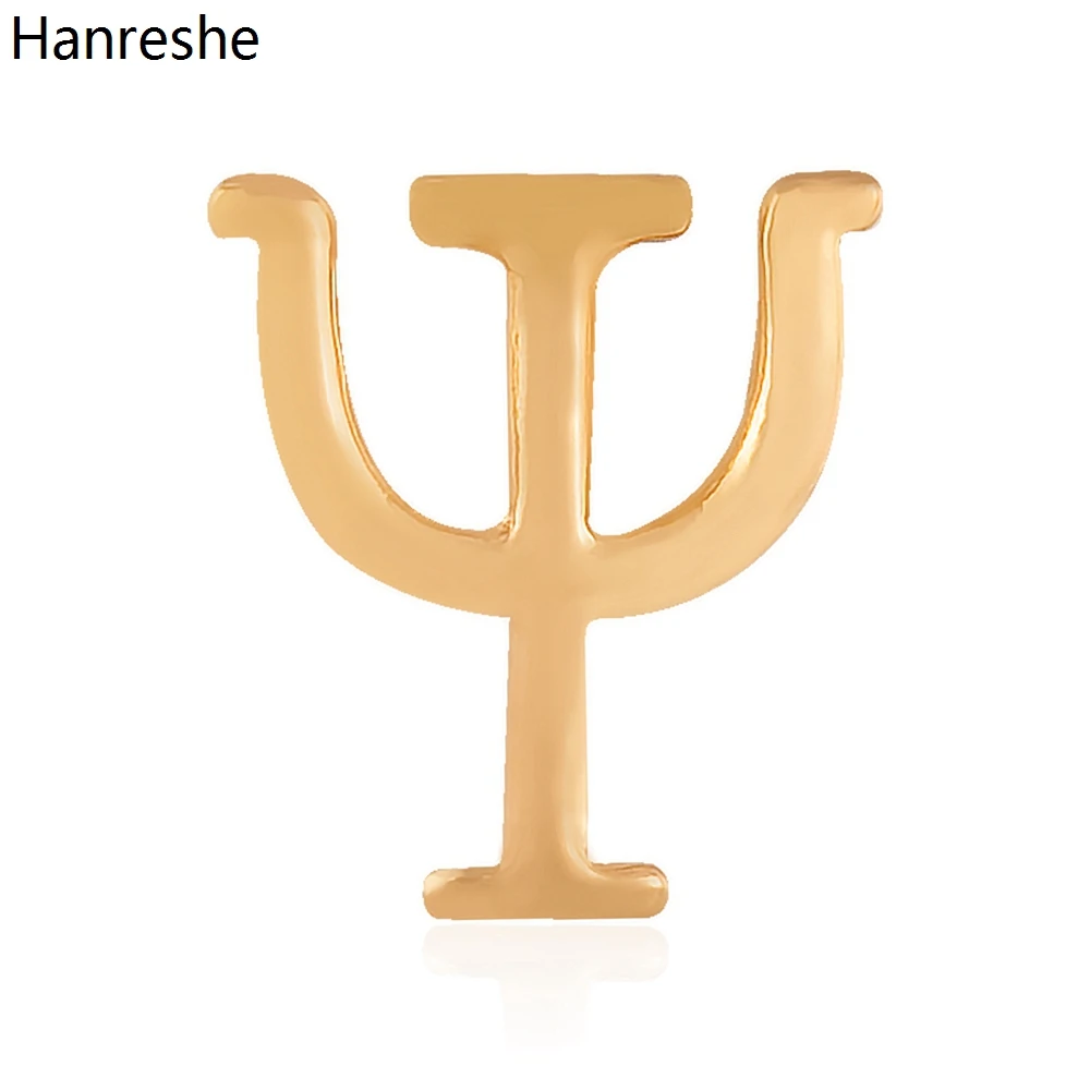 Hanreshe Psychology Psi Medical Brooch Pins Psychiatrist Medicine Jewelry Accessories Gold Color Lapel Pins for Doctors Nurses