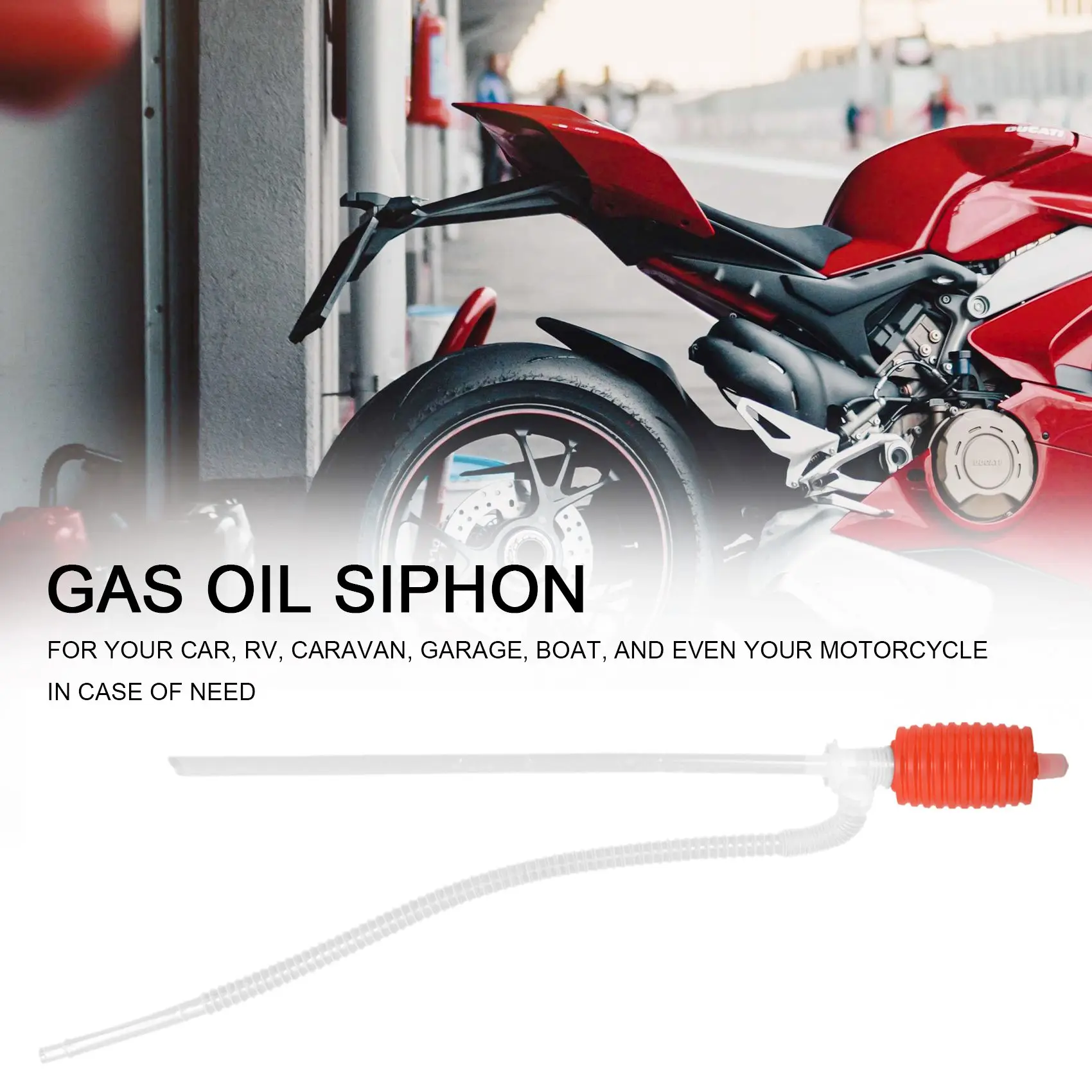 Car Motorcyle Gas Oil Water Liquid Transfer Plastic Siphon Pump Hose