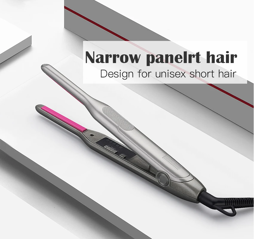 

Mini Teddy Wave Hair Straightener Thin Pencil Flat Iron Titanium Professional Salon Hair Curler Men Pixie Short Hair Beard