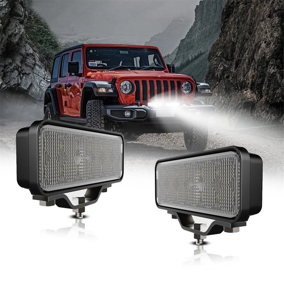 6 Inch LED Diffused Light Bar, 2PCS 120W LED Off Road LED Work Lights Ditch Light Fog Lamp Waterproof ATV Cube Lights