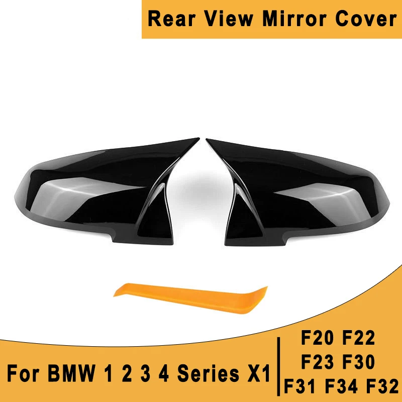 

Car Rear View Mirror Cover Cap ABS Modification Accessories (Bright Black) for BMW 1 2 3 4 Series X1 F20 F22 F23 F30 F31 F32 F34