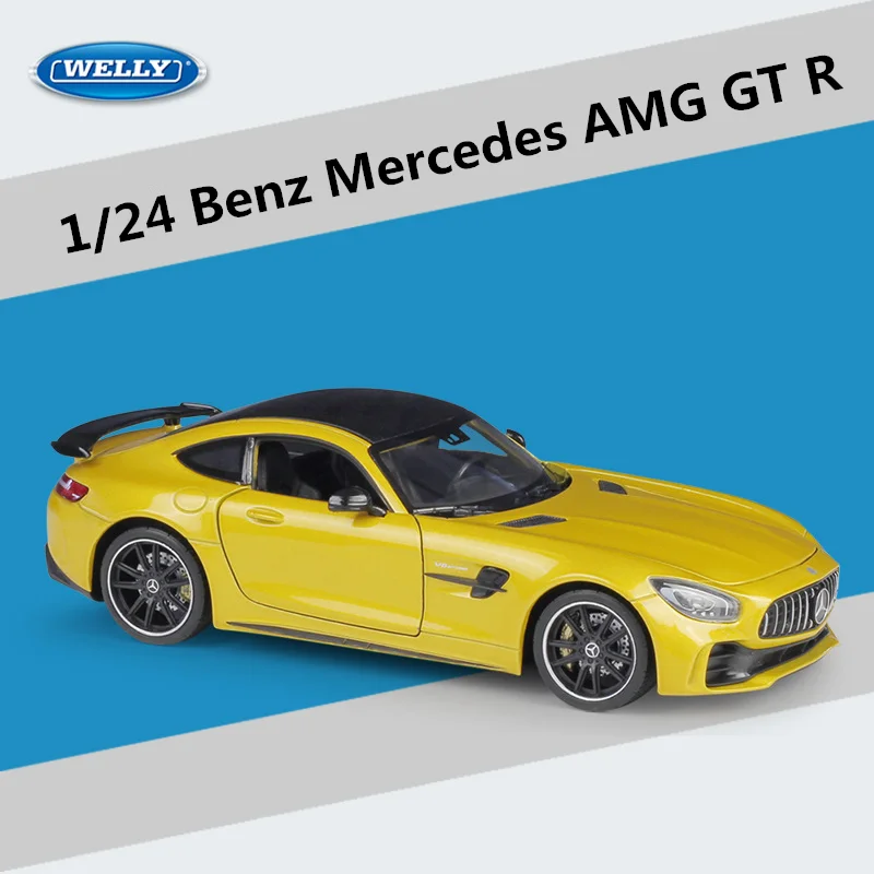 Welly 1:24 Mercedes Benz AMG GT R Alloy Super Sportwagenmodel Die-cast Metal Raceauto Model Simulatie Kinderspeelgoed Cadeau