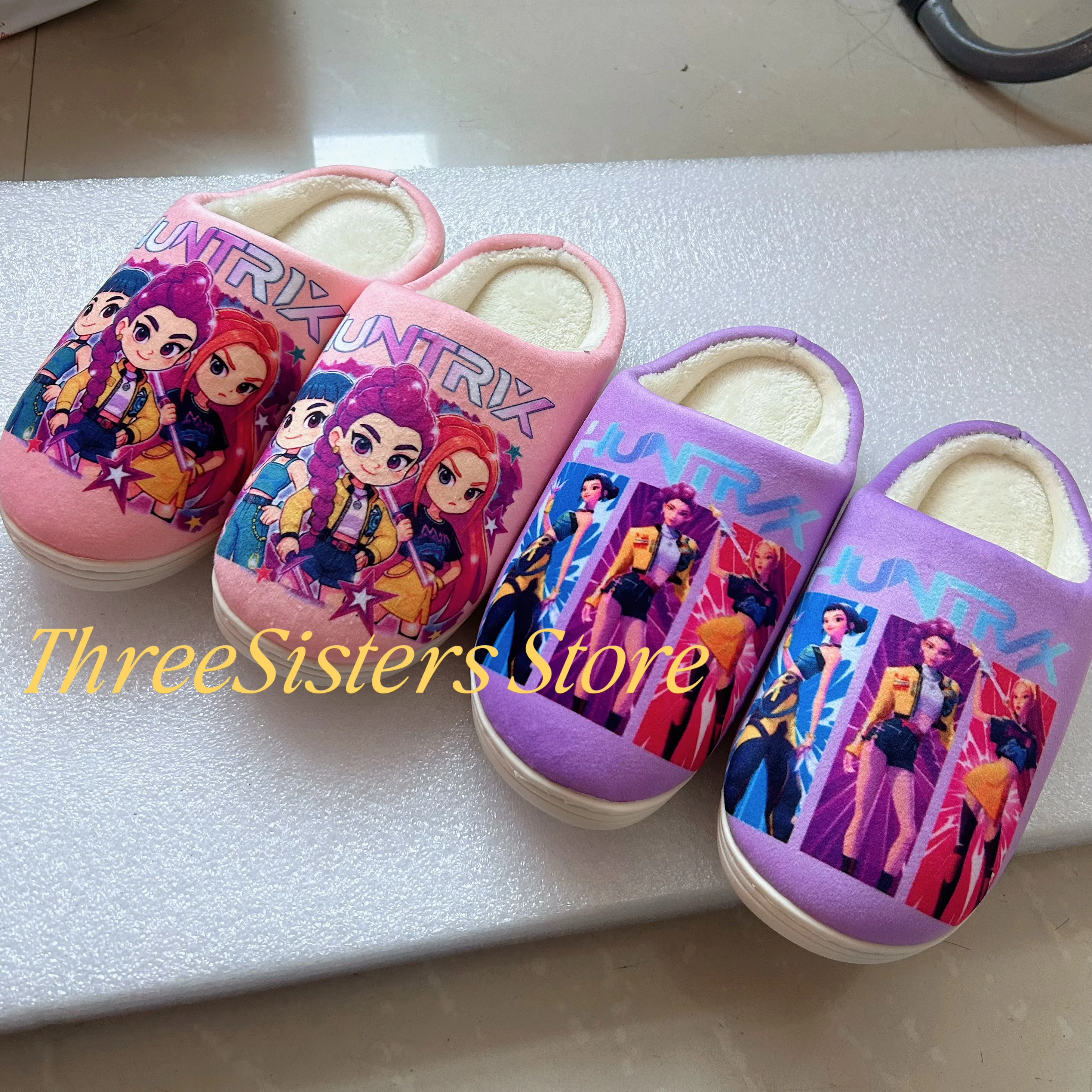 성인 어린이 루미 조이 미라 코스프레 신발 따뜻한 플러시 슬리퍼 미끄럼 방지