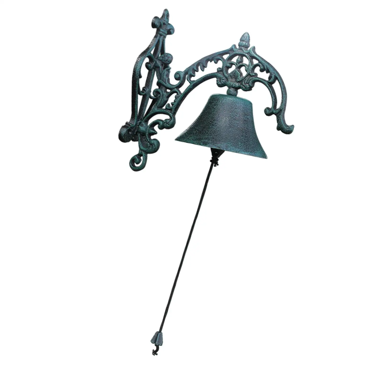 Farmhouse Dinner Bell Hand Bell Cast Iron Hanging Decor Front Gate Bell Decorative Bell for Indoor Outside Porch House Shop