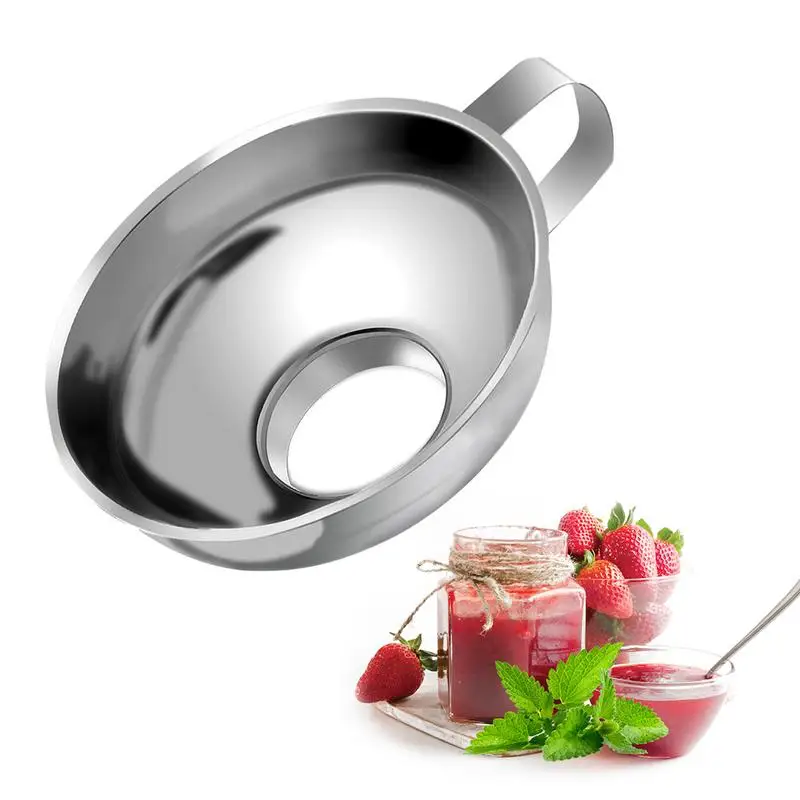 Stainless Steel Wide Mouth Canning Funnel HopperThick Salad Dressing Funnel Wide-Mouth Can for Oil Wine Kitchen Cooking