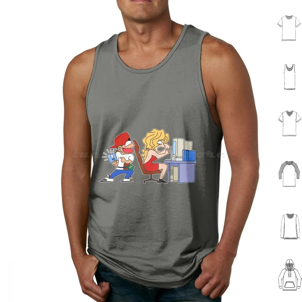 Kintaro Got The Disk With Madame President Tank Tops Vest Sleeveless Kintaro Golden Oe Boy Anime Toon Cartoon Funny Humor