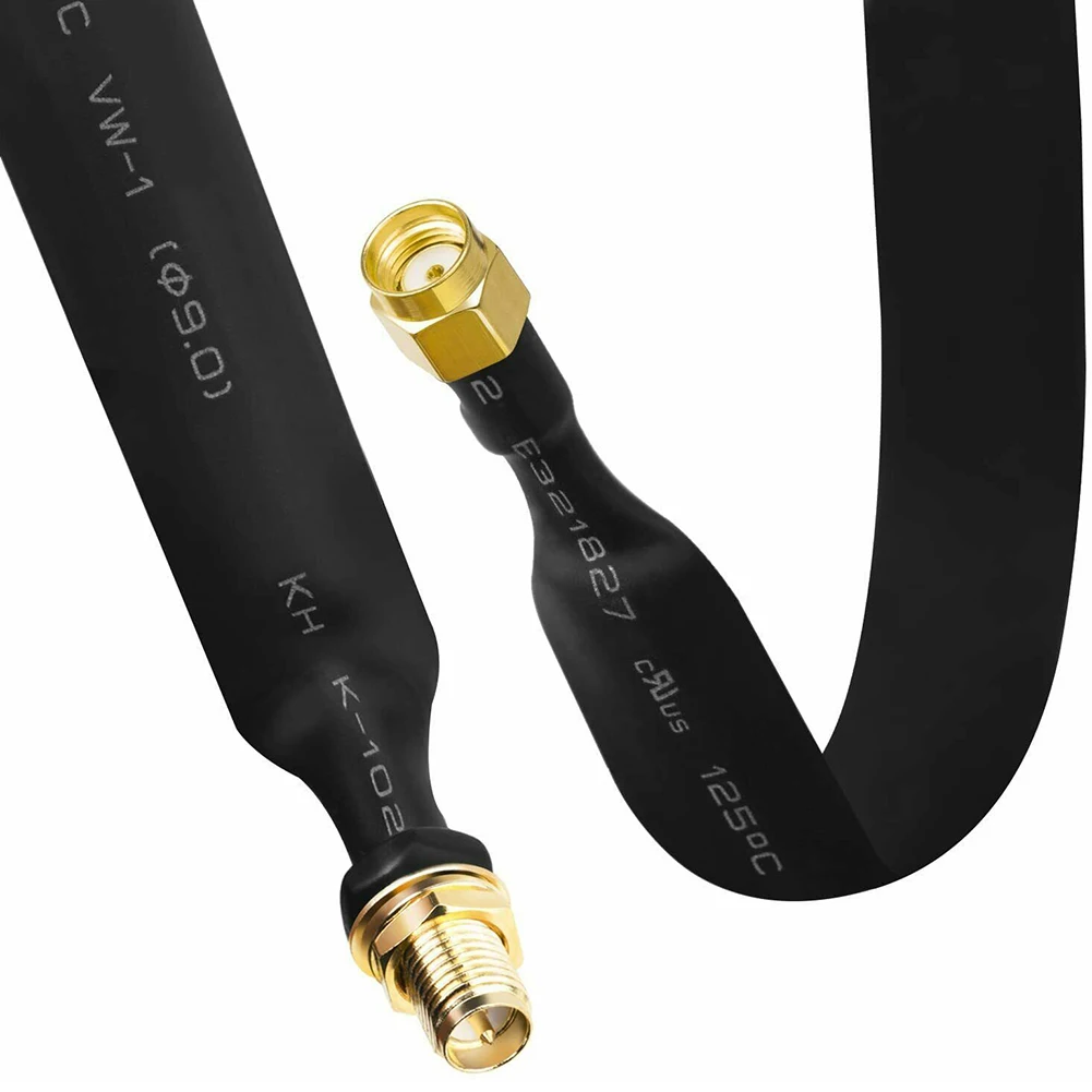 RP-SMA macho a RP-SMA hembra Cable coaxial plano extensión Pigtail 30cm para Cable de extensión de antena WIFI helio pérdida Ultra baja