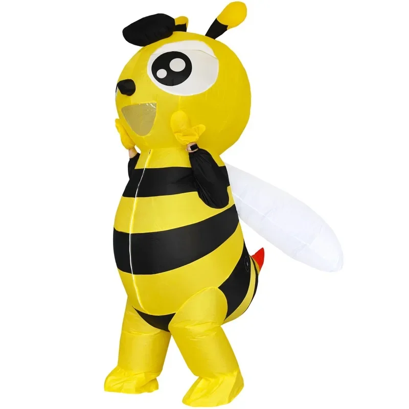 Adult Halloween Christmas Bumble Bee Cosplay Inflatable Suit Insect Air Blow Dress Up Clothes Full Body Carnival Mascot Costume