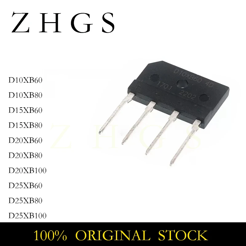 10Pcs D10XB60 D10XB80 D15XB60 D15XB80 D20XB60 D20XB80 D20XB100 D25XB60 D25XB80 D25XB100 Electromagnetic Furnace Rectifier Bridge