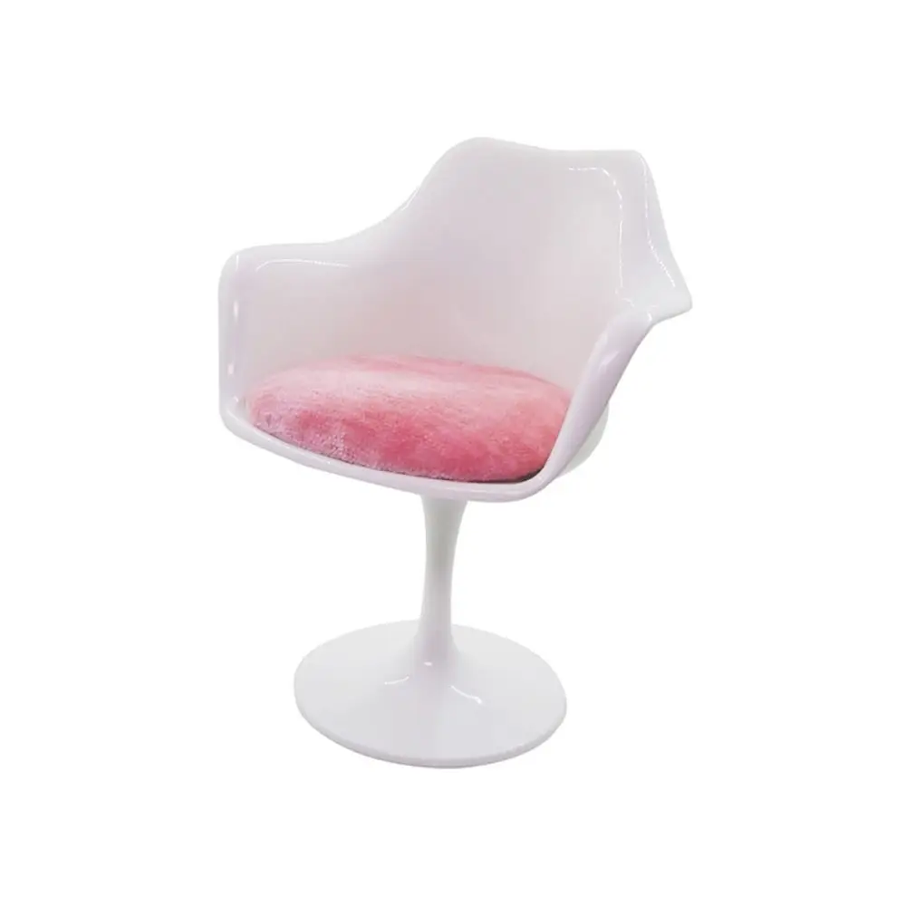 1/6 Scale Doll Round Legged Chair Scene Model Doll Accessories Miniature Rotating Leisure Chair Photo Props Playing House