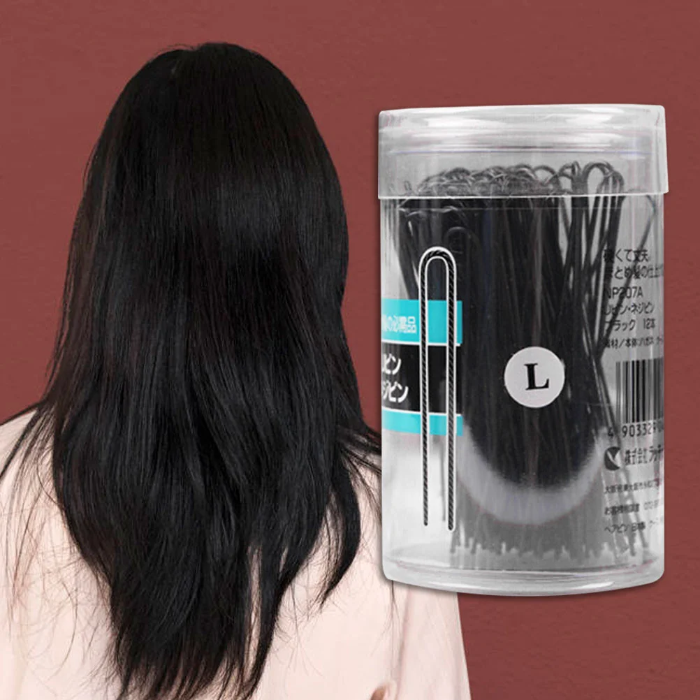 100 pinzas para el cabello de acero inoxidable en forma de U para cabello corrugado para mujeres para peinados recogidos de bollos (negro)