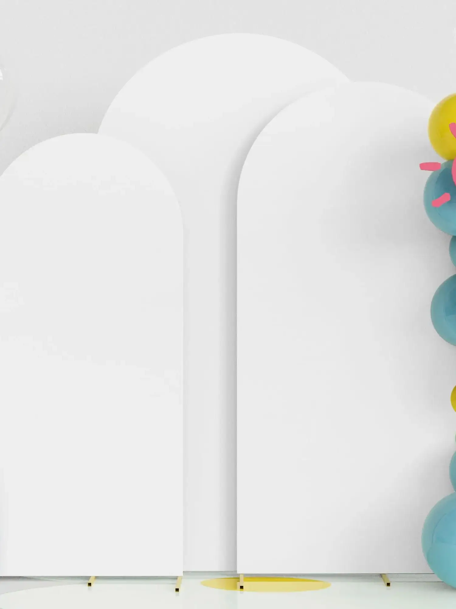 6 Fuß 6,6 Fuß 7,2 Fuß weiße Hochzeitsbogenabdeckung, 2-seitiger Spandex-Hintergrund aus Stoffbogen für Geburtstagsfeier, Hochzeitsbogen-Dekoration – Detail 1