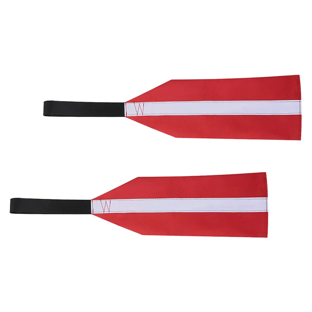 2 Pcs Kayak Tow Flag Truck Safety Accessory Accessories Red Warning for Boats Oxford Cloth Travel