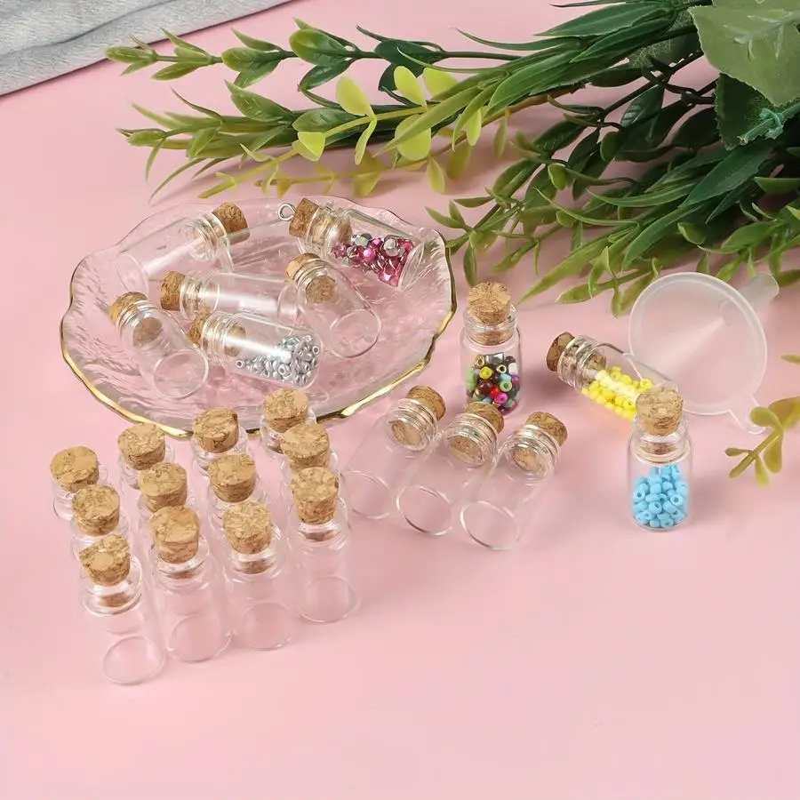 1/5/10/20/50/100pcs Drift Bottle And Sheep'S Eye Funnel Set, Creative Christmas And Halloween Gifts Made of Glass, Iron And Plas