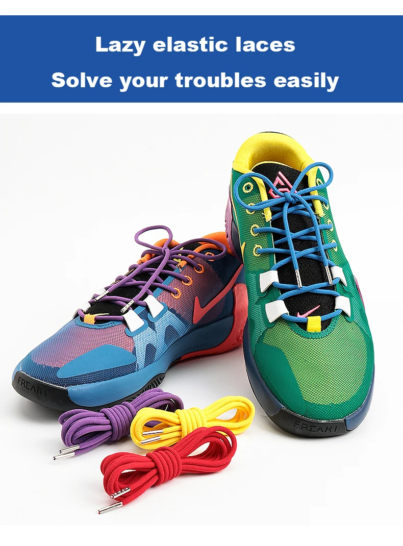 Runde, elastische Schnürsenkel für Sneaker, mit Metallenden, für Freizeitaktivitäten im Freien, für Damen und Herren, Schuhzubehör, 1 Paar. – Detail 3