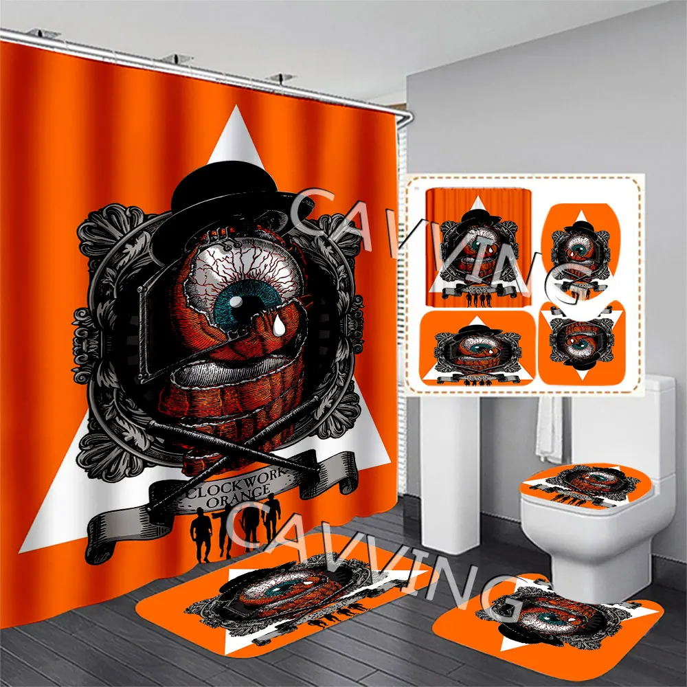 A Clockwork Orange  3D Printed  Shower Curtains Waterproof Bathroom Curtain Anti-slip Bath Mat Set Toilet Rugs Carpet   K01