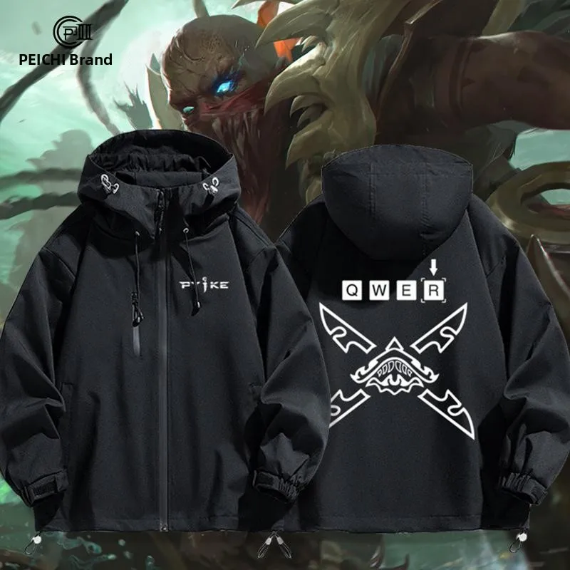 

Куртка-парка с капюшоном Jaet Hero League of Lege Collaborative Blood Port Ghost adow, ветрозащитная, из полиэфирного волокна