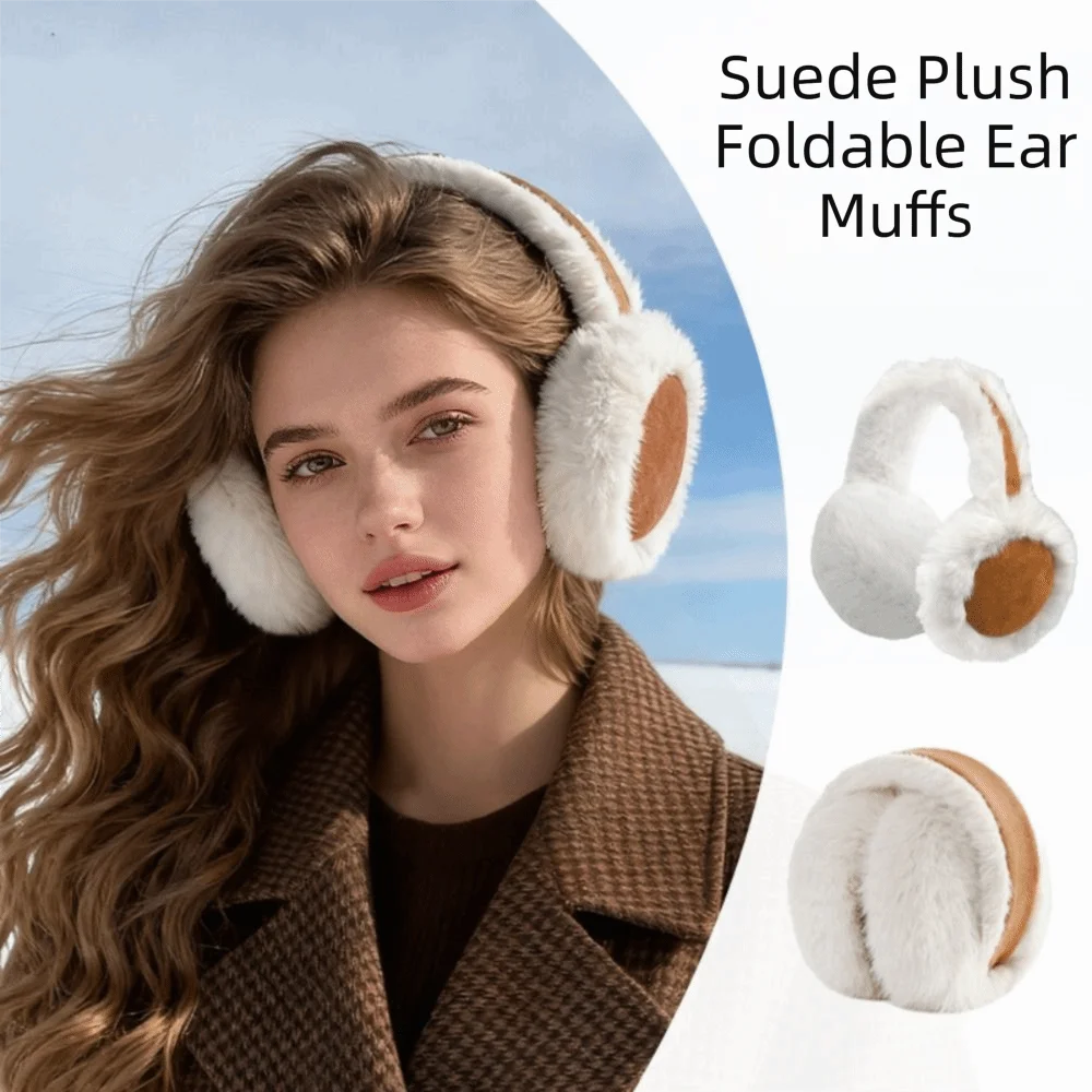 

Модные шапочки для ушей, замшевые наушники, однотонные складные складные наушники, утолщенные грелки для ушей, маска для ушей на открытом воздухе