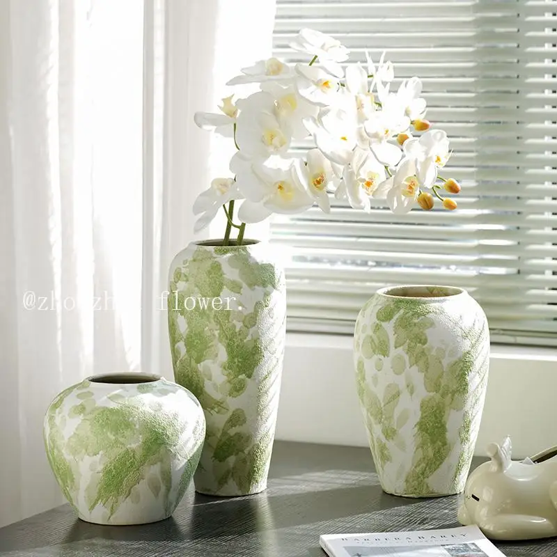 

Chinese retro ceramic vase ornament, living room entrance floor-to-ceiling vase, high-value flower arrangement, water-raising or