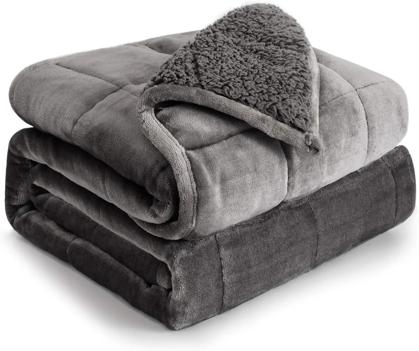 

Blanket 15 lbs Queen Size, Flannel Shaggy Sherpa Weighted Blanket for Adults Comfortable Weighted Blankets for Calming