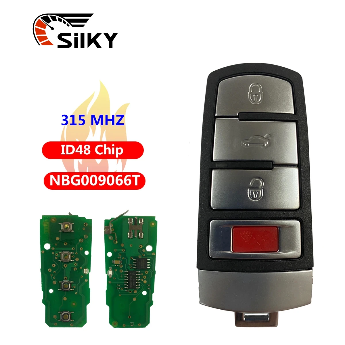 

SilKY Car Remote Control Key For VW Volkswagen Passat 2006-2013 CC 2009-2015 Promixity Card ID48 Chip 315MHz NBG009066T